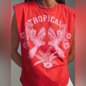 Anthropologie FARM Rio Tropical Graphic Tee Muscle T Shirt M